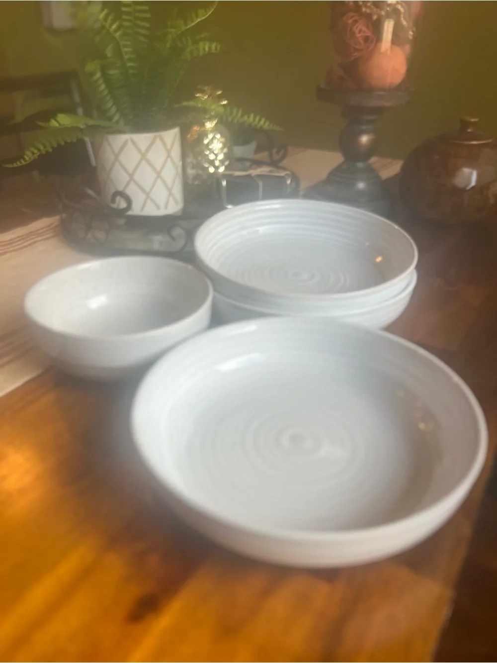 Better Homes & Gardens White Ceramic 3 Pasta Plates/1 Bowl